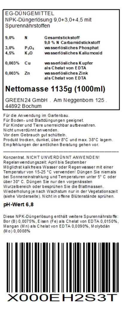 Bambus Dünger XL Profi Linie 1 Ltr. flüssig HIGHTECH Dünger für Bambus und Gräser