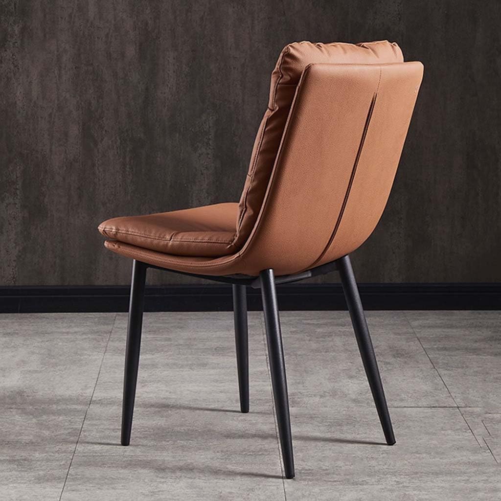Esszimmerstühle,PU Leder gepolsterter moderner armloser Esszimmer Stuhl mit Metallbeinen Küche Gästestühle für Eitelkeitsempfang Wartezimmer(Color:Beige)