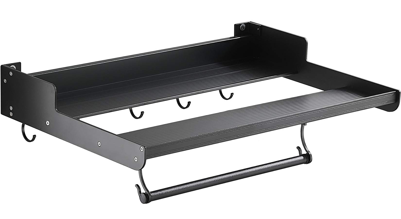 Ruimte Aluminium Dubbele Lagen Magnetron Rack Stand Keuken Opslag Plank