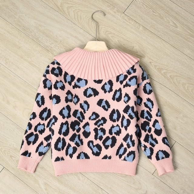Richie House Kids Girls Winter Pullover Knitted Sweater Lapel Collar Thick Warm Coat RHK30023