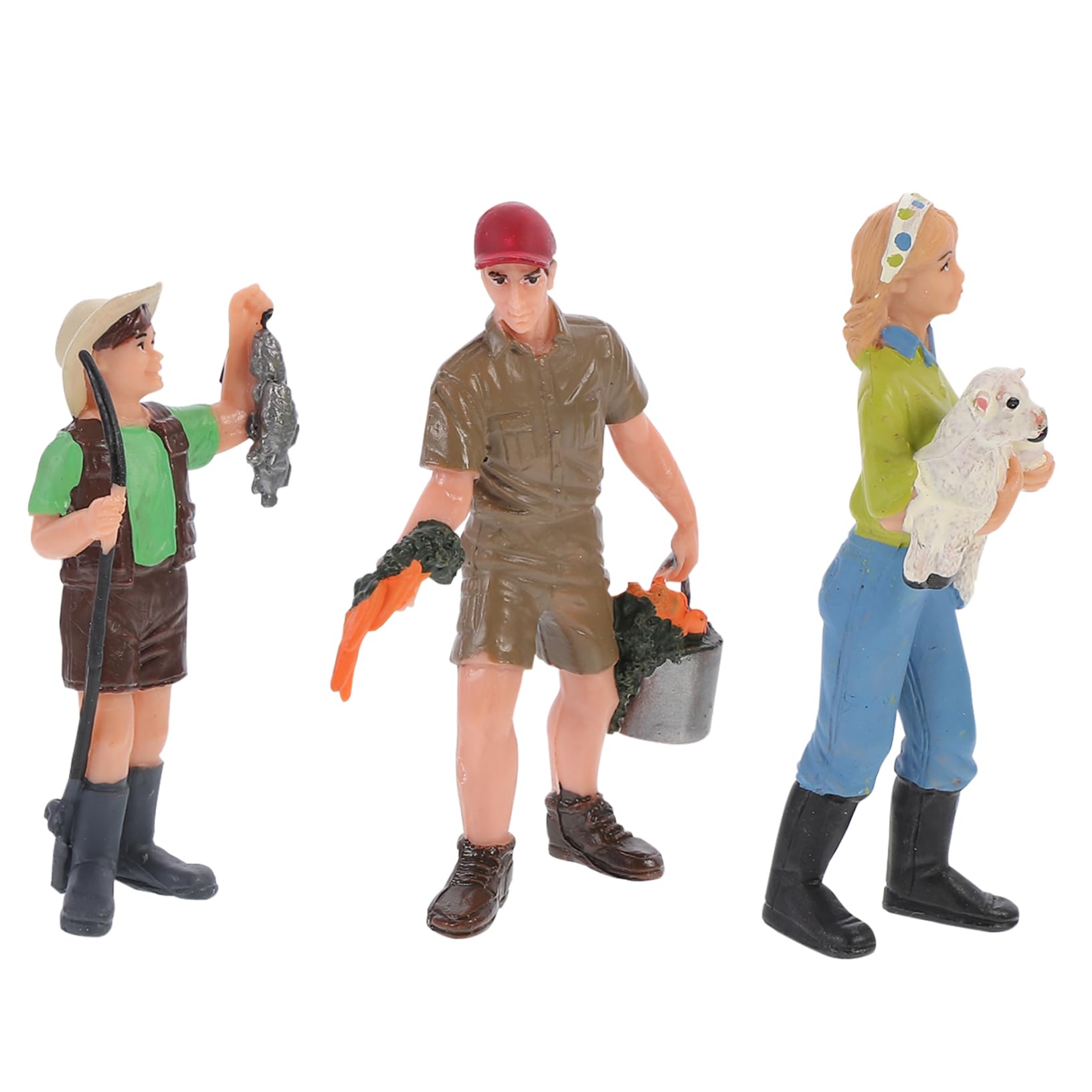 BESPORTBLE 3Pcs Mini Human Model Figurines Craftwork Decor People Figures for Model Trains Dioramas and Miniature Scenes for Creative Displays