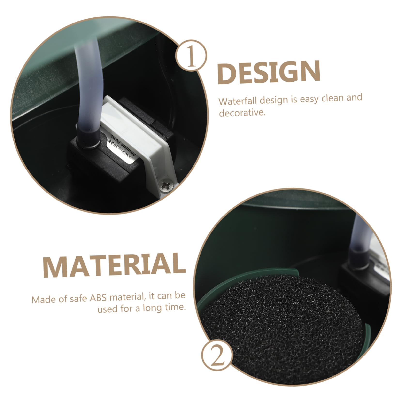 Sosoport Pet Water Dispenser Lizard Drinking Bowl Pump Running Water Oxygenate Easy to Clean