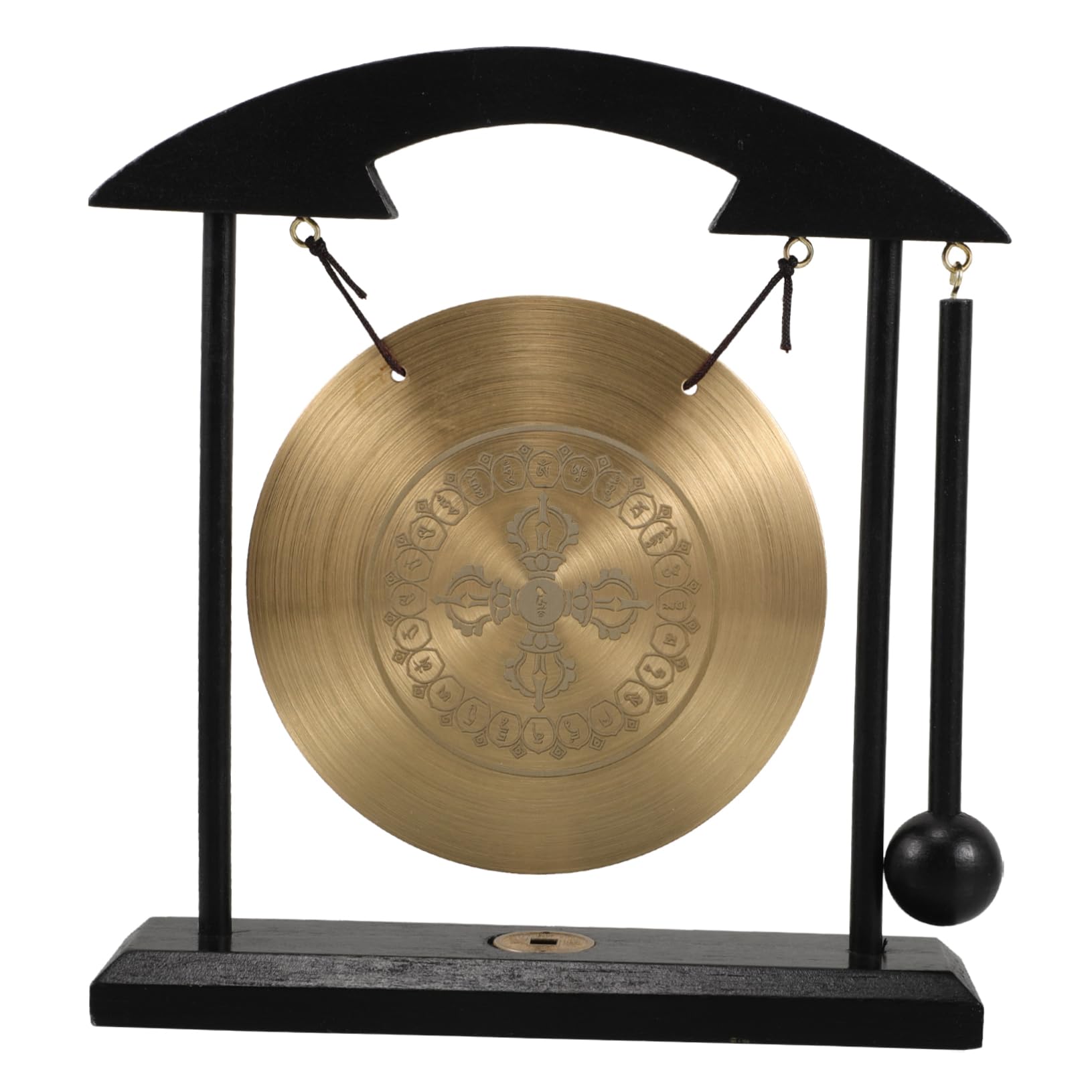 Cabilock Gong Sonido Relajante de Latón Feng Shui con Soporte y Mazo y Coleccionable Decoración para Hogar u Oficina para Escritorio