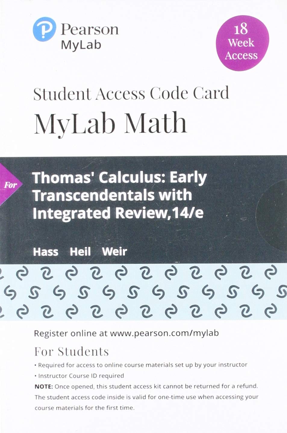 Thomas' Calculus: Early Transcendentals with Integrated Review -- MyLab Math with Pearson eText Access Code