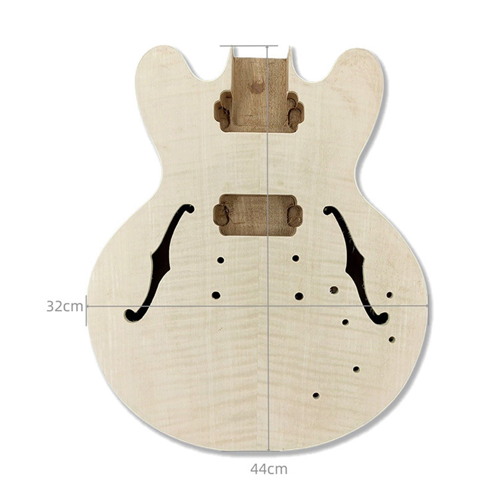Unfinished Guitar Body Mahogany Tiger Veneer Electric Guitar 335 Special Body Semi Finished Product