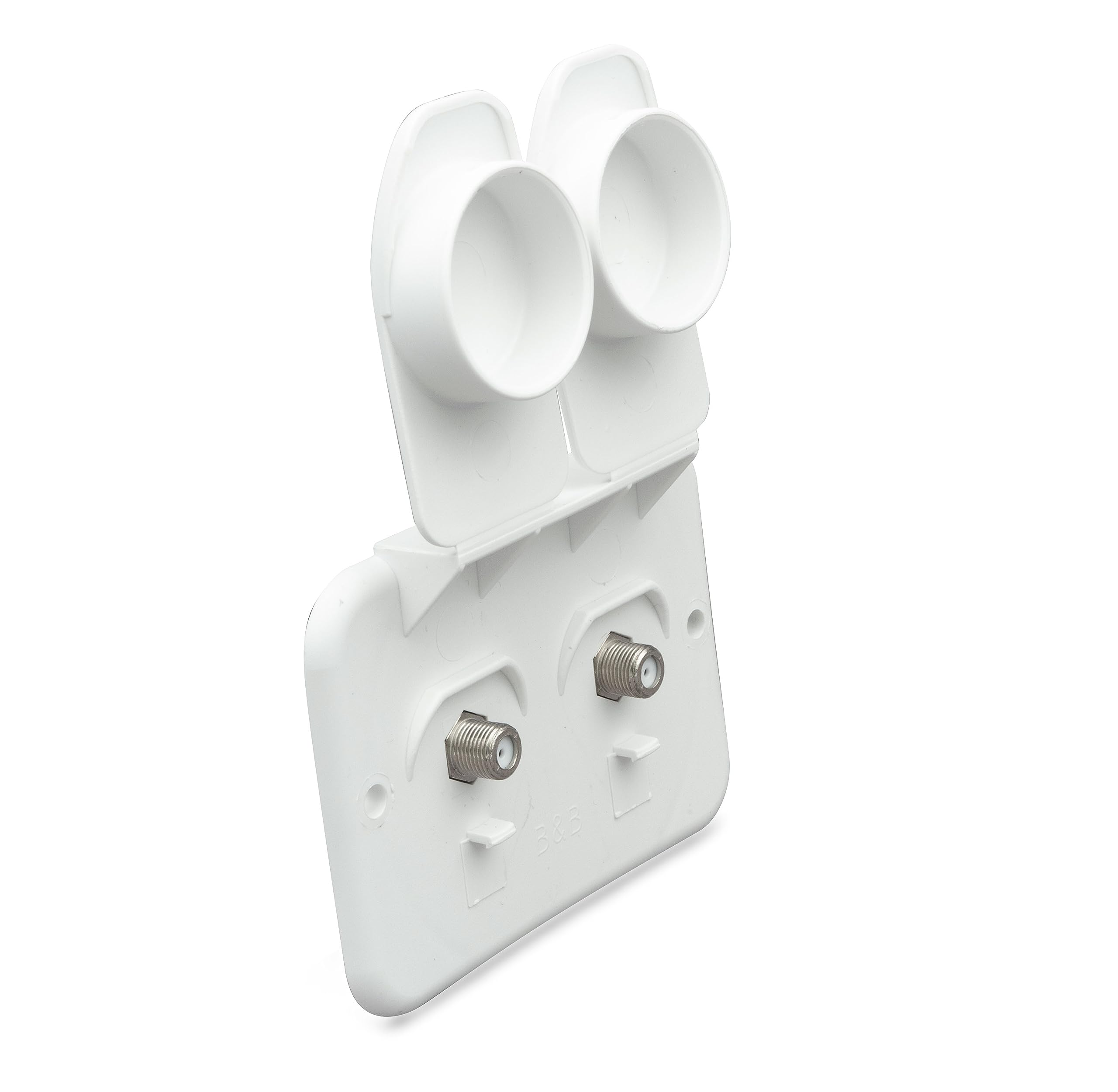 B&B Molders 94323 Cable TV Plate, Polar White