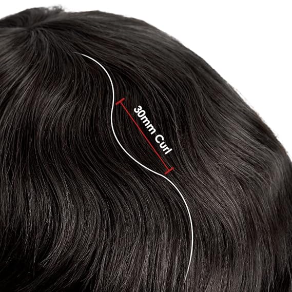 Lordhair French Lace Front Toupee for Men 0.1mm Injected Thin Skin Hair Pieces Attached with Diamond Lace Hair System Replacement 8x10 Inches, Jet Black Color 1