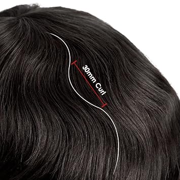 Lordhair French Lace Front Toupee for Men 0.1mm Injected Thin Skin Hair Pieces Attached with Diamond Lace Hair System Replacement 8x10 Inches, Jet Black Color 1