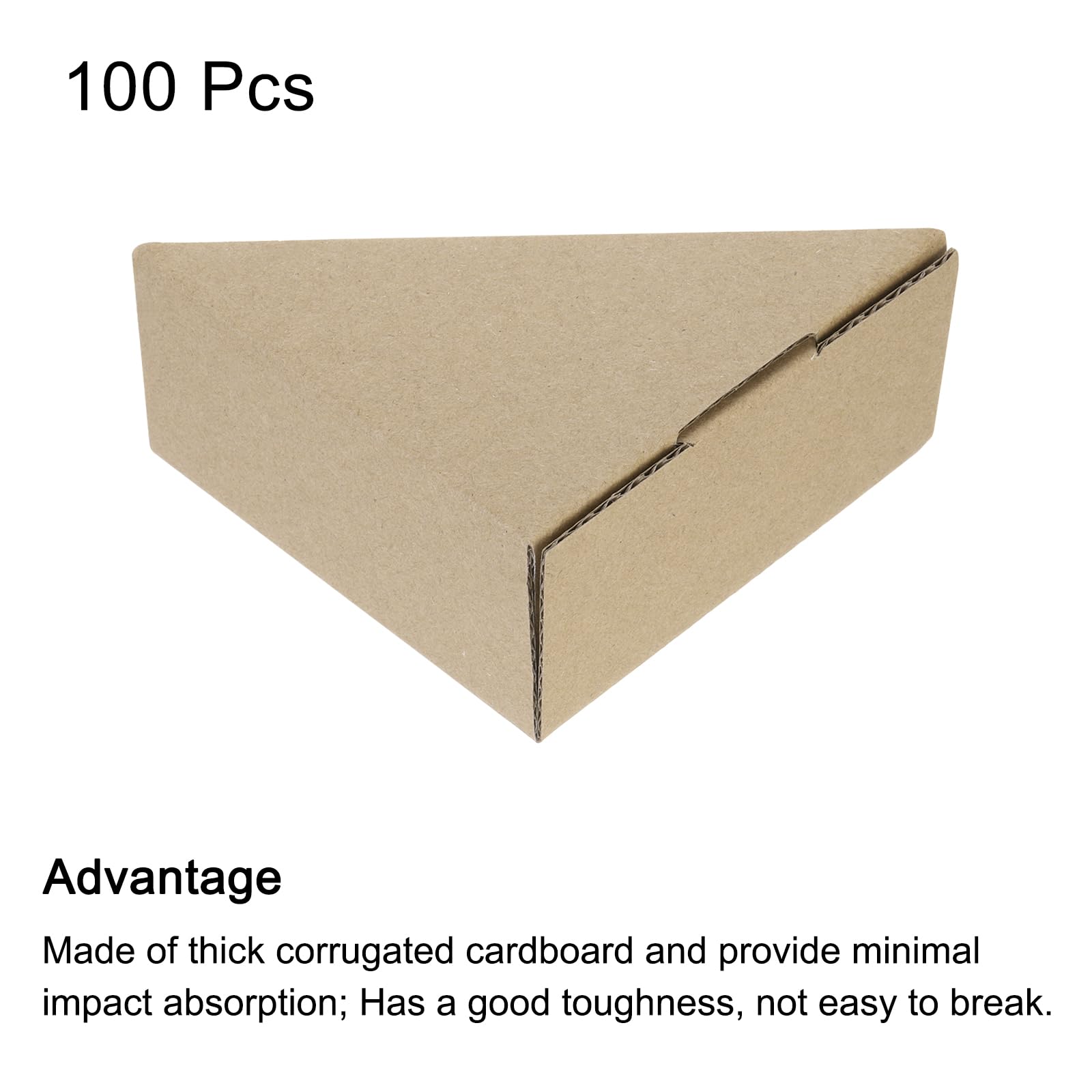QUARKZMAN Protecteur d'Angle en Carton Réglable, Protecteur d'Arêtes en Carton 10x10x4Cm pour l'Art, l'Emballage, les Fournitures d'Expédition Lot de 100 Marron
