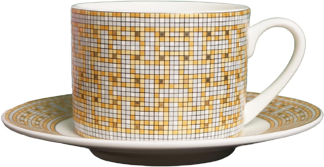 Cappuccino Cup 8.8 Oz Ceramic Coffee Mug With Saucers, Perfect for Tespresso, Latte, Tea, Suitable for Home and Office (F1)