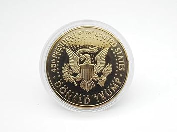 Generic Trump Coin: Commemorative 45th President Tribute - 2024 'Take America Back' Design - Elegantly Crafted with Golden Finish - Collector's Edition with Protective Case, Small