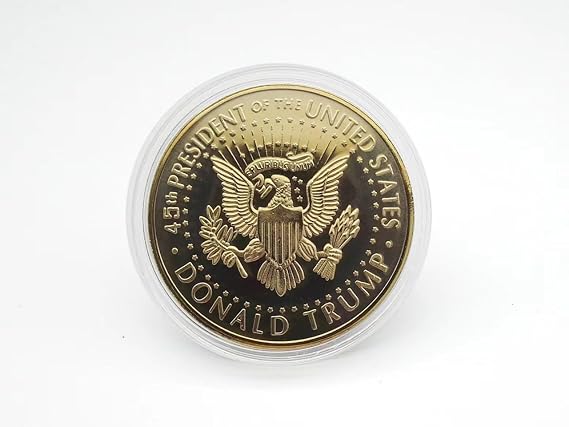 Generic Trump Coin: Commemorative 45th President Tribute - 2024 'Take America Back' Design - Elegantly Crafted with Golden Finish - Collector's Edition with Protective Case, Small
