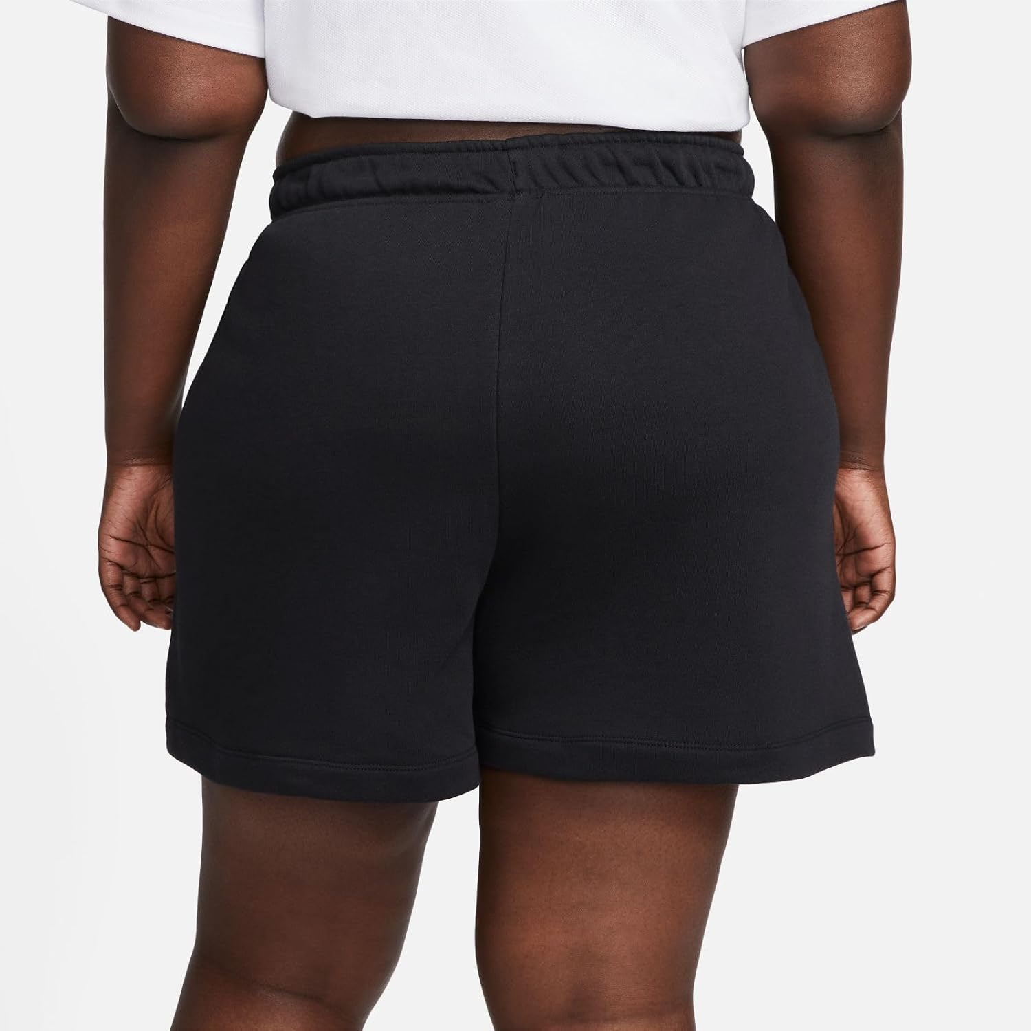Nike Women's Plus Club Fleece Mid Rise 4" Shorts 3X Black/White
