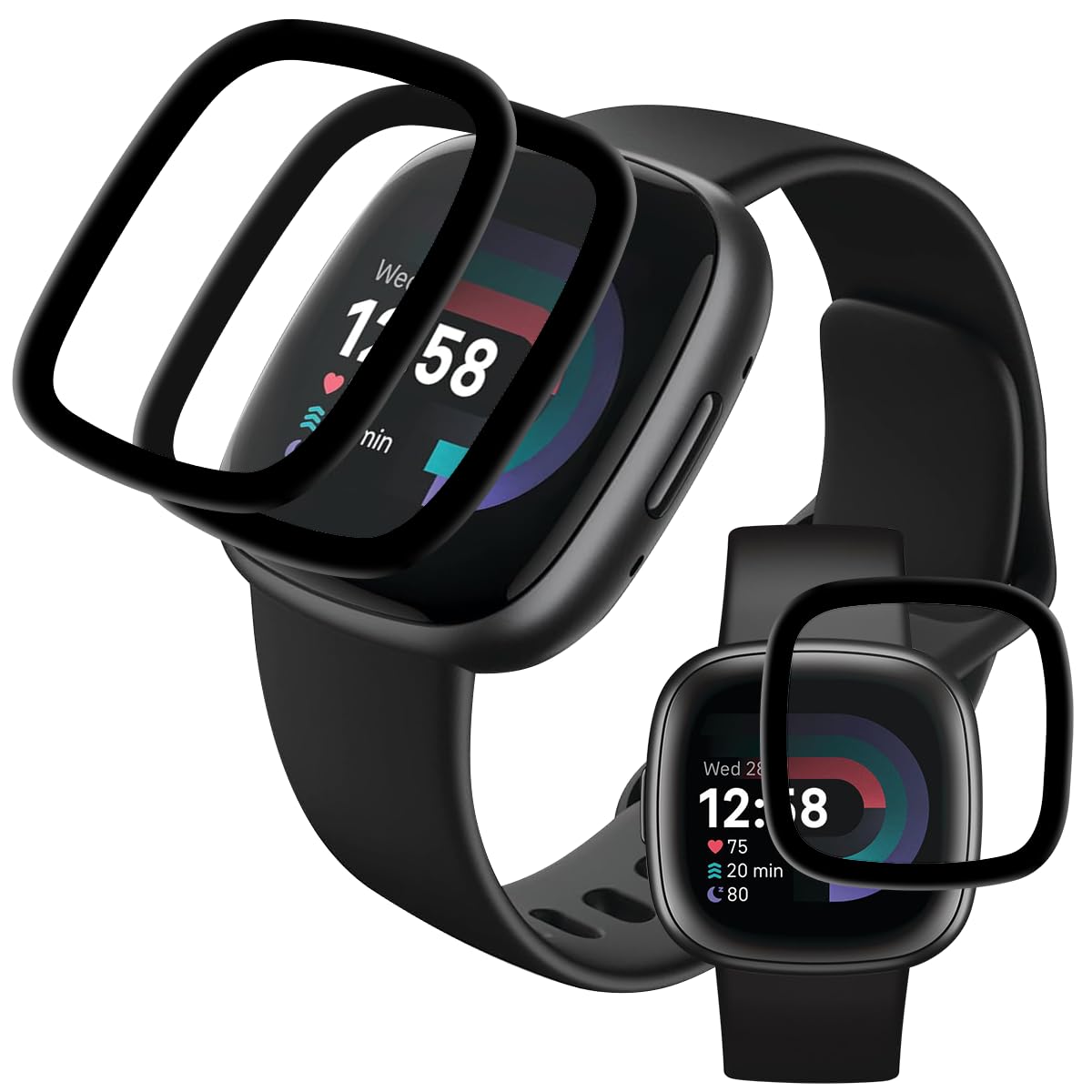 Amazon.co.jp: 対応 Fitbit Versa4 / Fitbit Sense2 フィルム 【3枚 