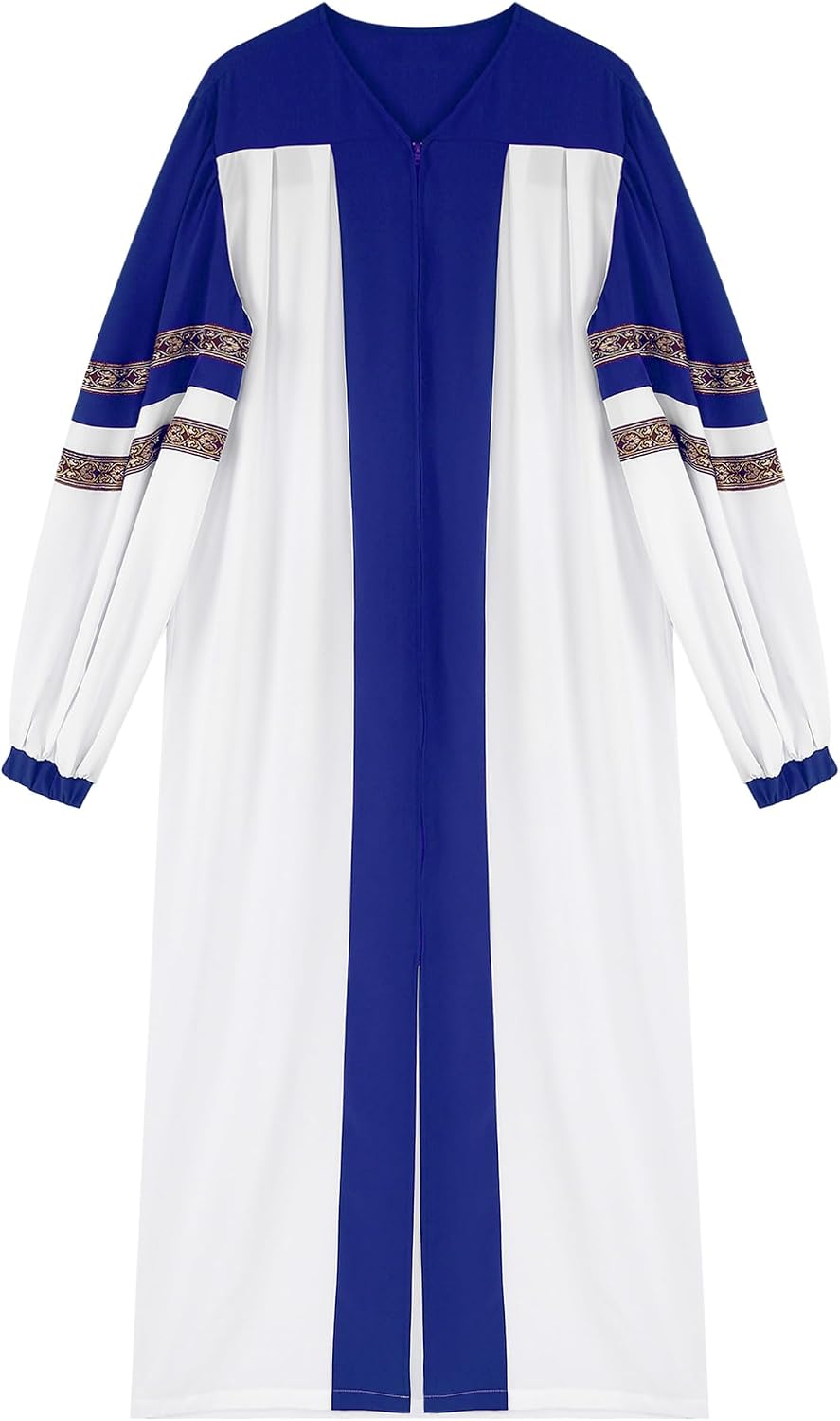 ranrann Men Choir Robe for Church Adult Long Sleeve Zipper Clergy Gown Cosplay Costume for Theme Party