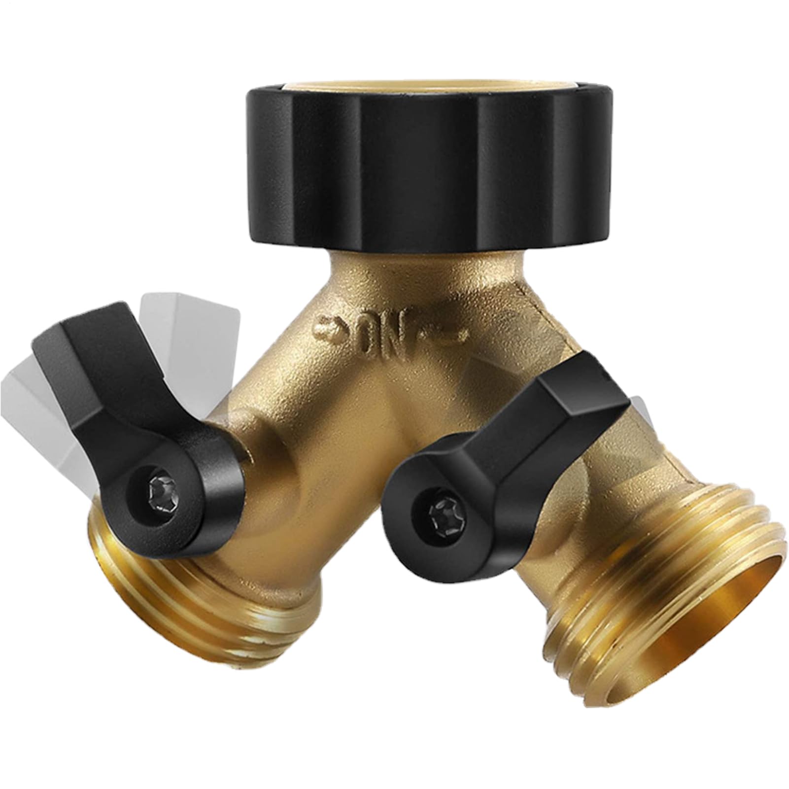 Zestivra Brass 2 Way Hose Splitter – Garden Spigot Connector, duals Tap Adapter | Metal Body Y Splitter, Water Flow Divider for Indoor Plumbing, Outdoor Irrigation, Patio Use, Hose Management Brass