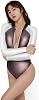 AMORESY Lachesis Series Open Chest Shiny Slim Fit Tight Belly Long Sleeve Low Fork Colorful Competition Swimsuit