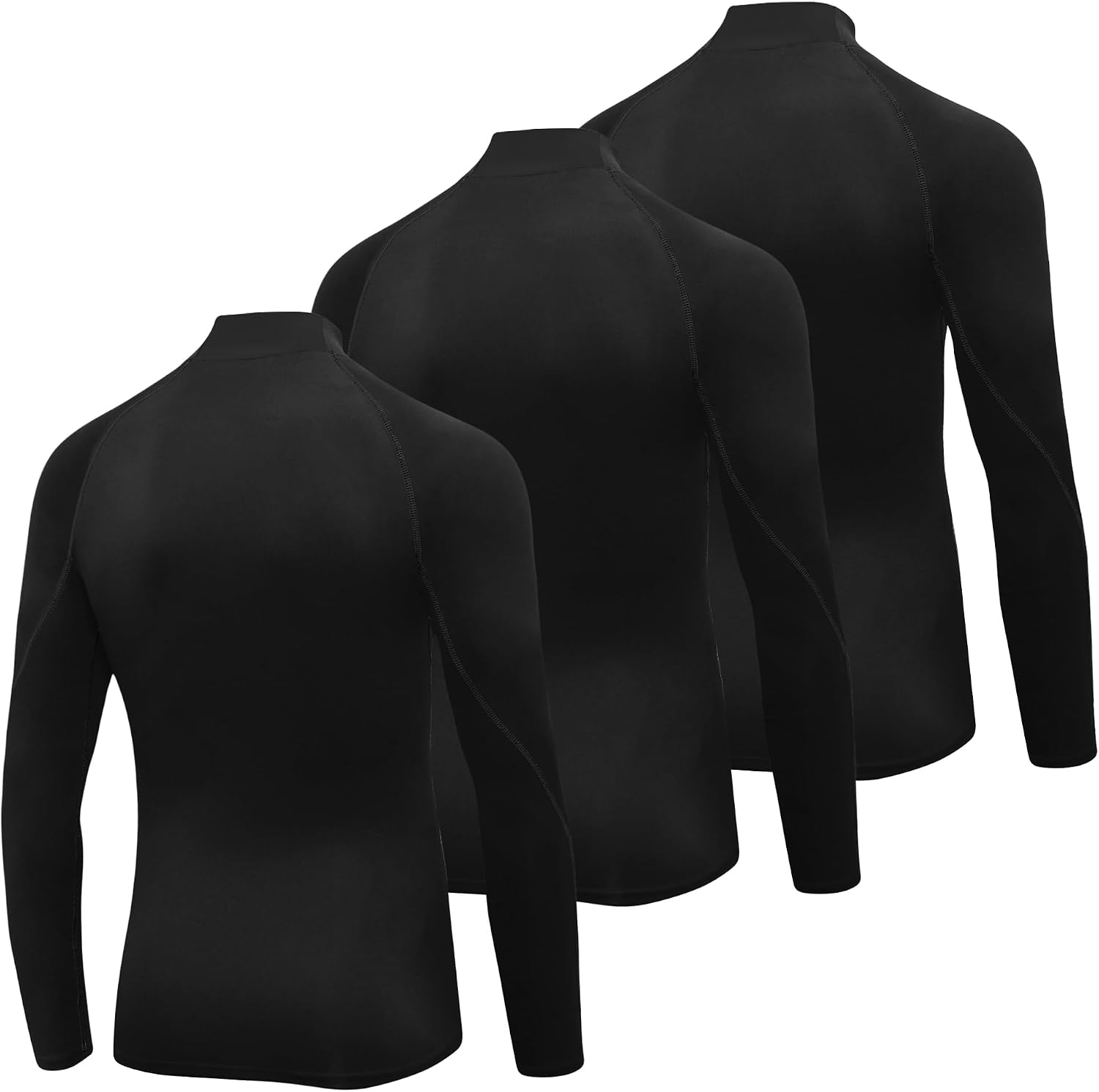 SPVISE Youth Boys Compression Shirt Long Sleeve Turtleneck Top Athletic Baselayer Undershirt for Basketball Football Baseball