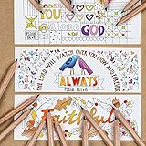 Christian Colouring Bookmarks, Psalms, Pack of 10 Different Designs, with Coloured Bible Verse on Reverse. Makes a Great Christian Gift for Adults or Children, by Just Cards Direct. - Image 4