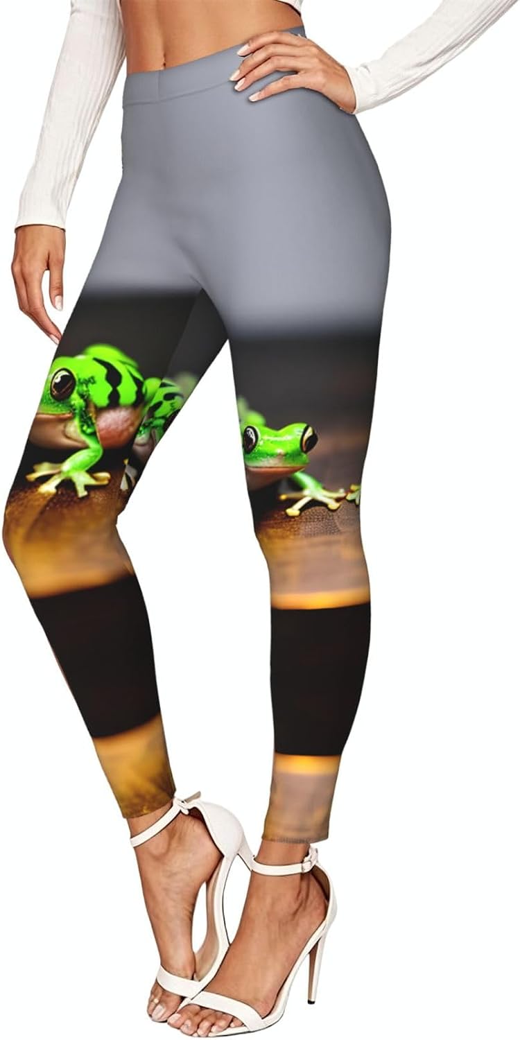 Cute and Funny Funny Frogs Print Women's Leggings,Workout Pants for Women,for Gym,Running