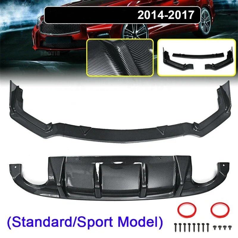 Difusor parachoques trasero Infiniti Q50 2014-2017 labio spoiler carbono 4