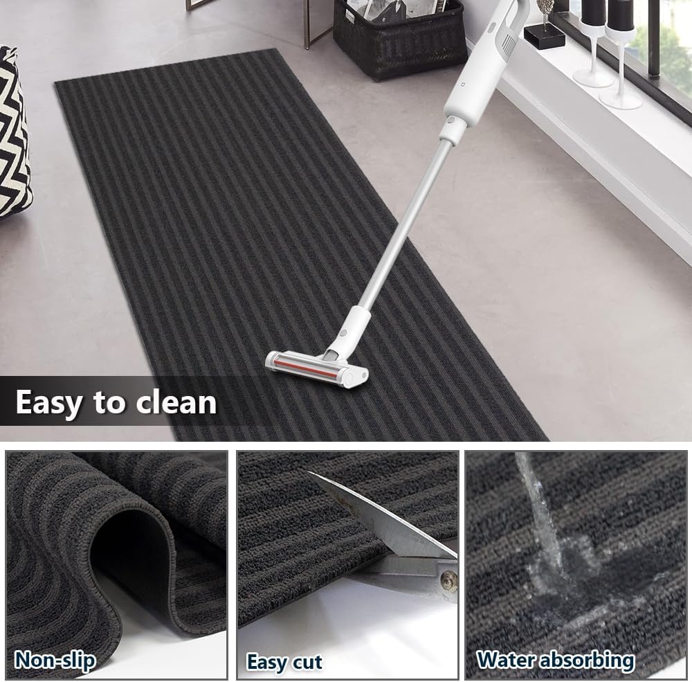 Runner Rug Indoor/Outdoor Waterproof Carpet Runners 2'X2', Hallway Kitchen Entryway Bedroom Area Rugs with Natural Non-Slip Rubber Backing, Garage mat (Custom Sizes)