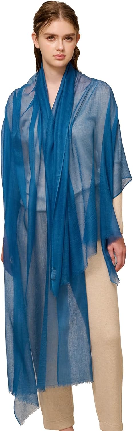 Luxury 100% Cashmere Shawl Wraps for Women, 91''x40'' Featherlight Pashmina Scarf, ...