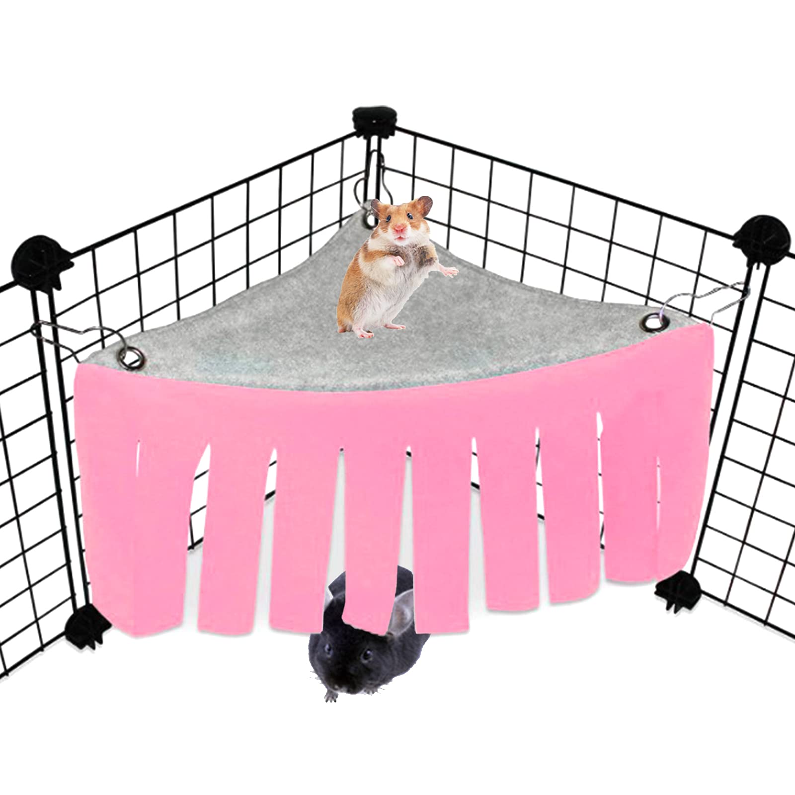 Andiker Escondite para hámsteres y animales pequeños, tienda de terciopelo y accesorios para jaulas para animales domésticos, ropa de cama para conejos de India Cincillà erizo Racto Ardilla (Rosa)