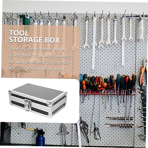 Garneck Mini Silver Briefcase - Portable Aluminum Tool Case - 42 Inch Small Briefcase for Travel Storage & Organization Durable Carrying Case for Tools Cosmetics Instruments Black3