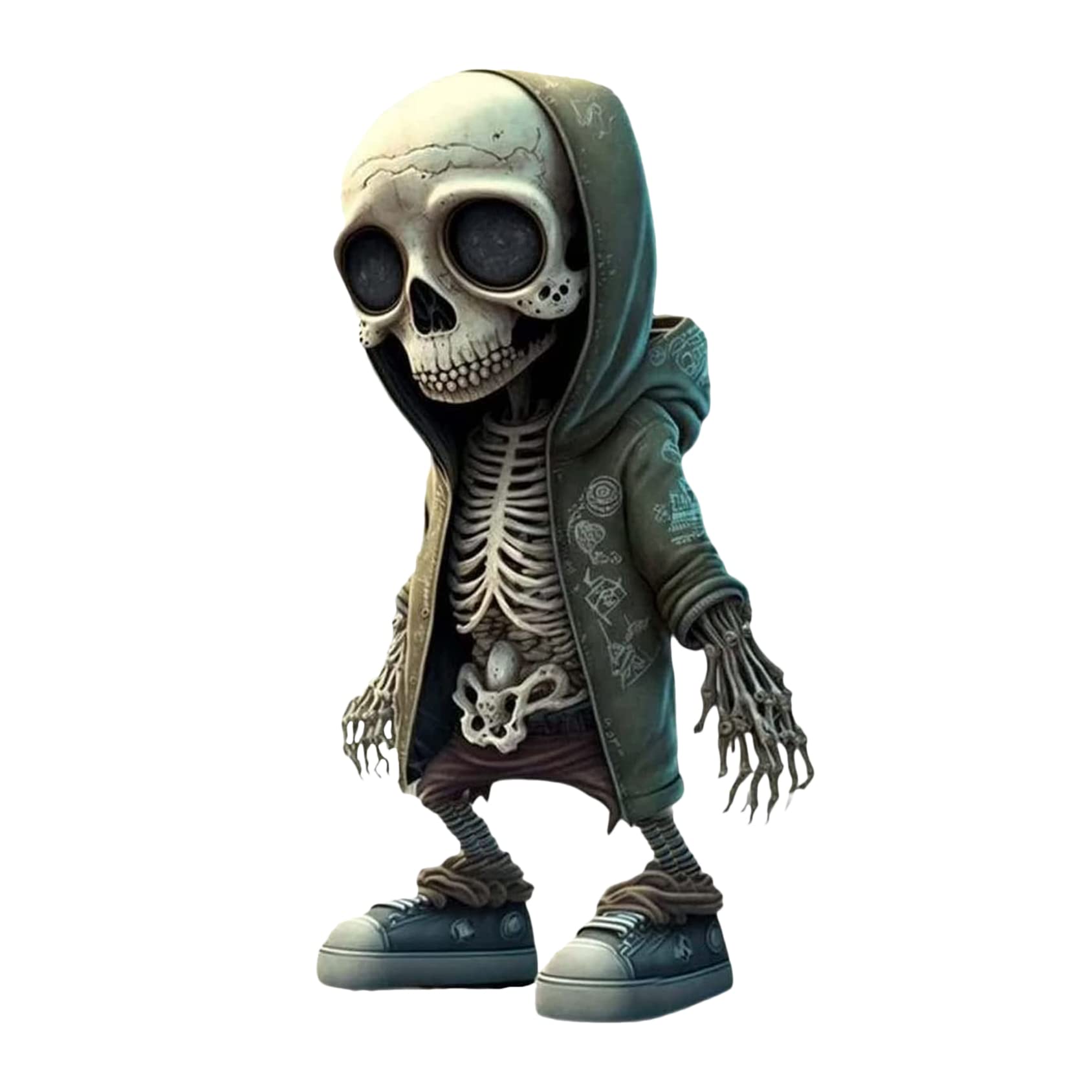 4Pcs Skeleton Figurines Resin Crafts Cool Statue Cute Skeleton Collectible Memorial Halloween Decoration for Home Office Desk Decor Gift Idea (Skeleton Decor-D)