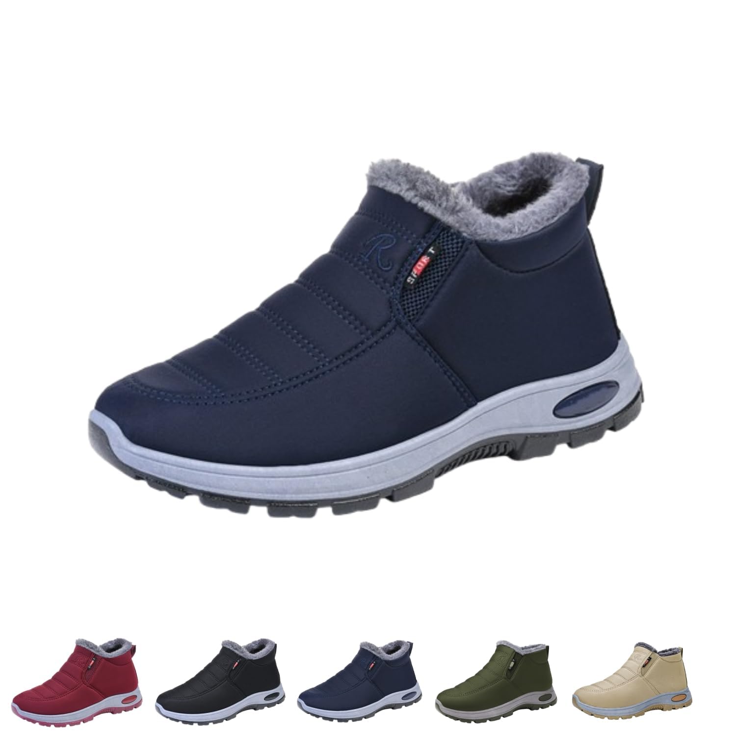 Winter Boots for Women Men Womens Snow Boots Waterproof Non Slip Fur Lined Mid Calf Sneakers Fleece Lining