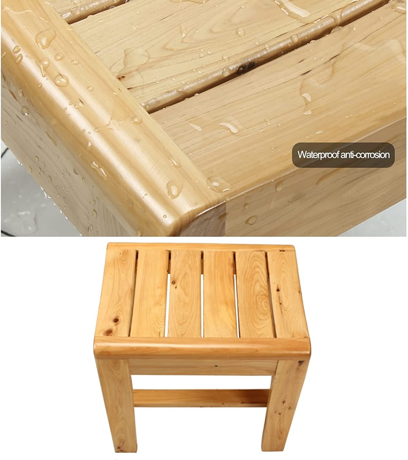 Taburete de Ducha de Esquina de Madera, Taburete de Ducha de Esquina, Asiento de Esquina para Ducha, Afeitado de piernas, en baño, Sala de Estar, Dormitorio, jardín y Ocio.
