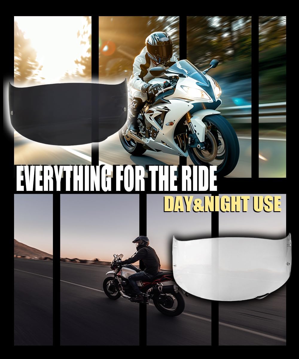 Helmvisier für HJC i90 / i91 HJ-33, Motorradhelm Visier mit UV Schutz, Beschlagfrei Wechselbares Ersatzvisier, Sicher Verriegelbares Schnellwechselvisier