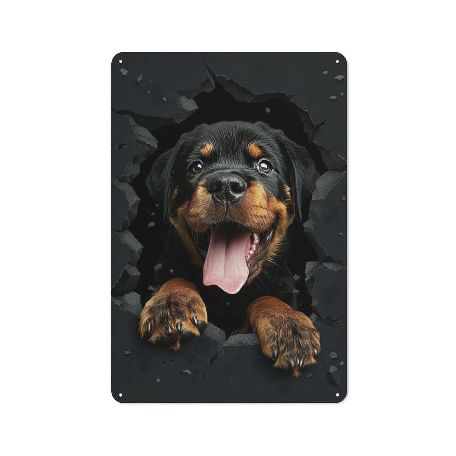 Junmoney Rottweiler Shed Style Decorative Metal Plaque 30X20cm Featuring Porch Wall Decor For Patio Bar, Workshop, Shed Or Kitchen