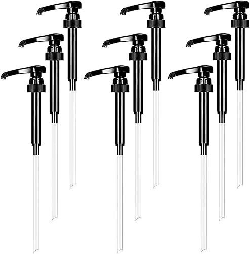 Bomba de jarabe de 9 piezas, bombas para botellas de jarabe delgadas de 25.4 onzas, dispensador de bomba de jarabe de café de 28-400, bombas de