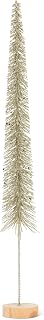 Large Skinny Glitter Brush Tree - Plastic/Wood, Platinum/Natural (18 inches H)