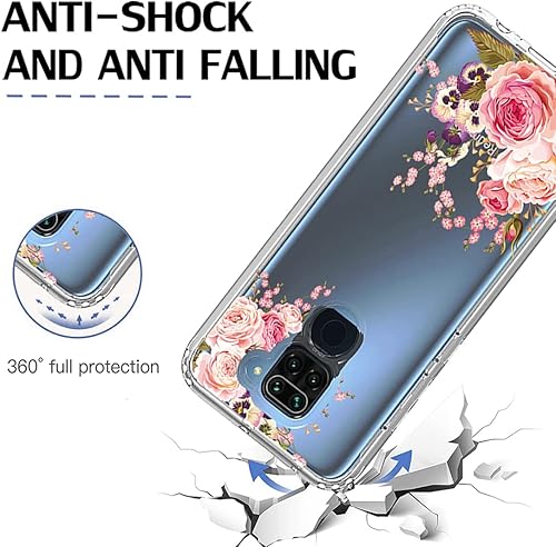 Miniatura 7 de Bohefo Funda para Redmi Note 9Redmi 10X 4G con protector de pantalla de vidrio templado, cuerpo completo, lindo diseño floral, a prueba de golpes,