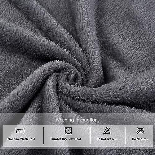 FashGudim Mens Hooded Robe Plush Shawl Collar Kimono Bathrobe Soft Warm Flannel Fleece Spa Robes House Coat Pajamas4