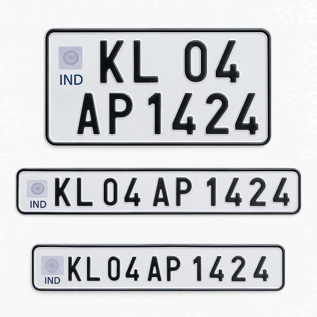 Custom Bike Number Plates - Aluminum, Radium White -6 Custom Bike Number Plates - Aluminum, Radium White -6