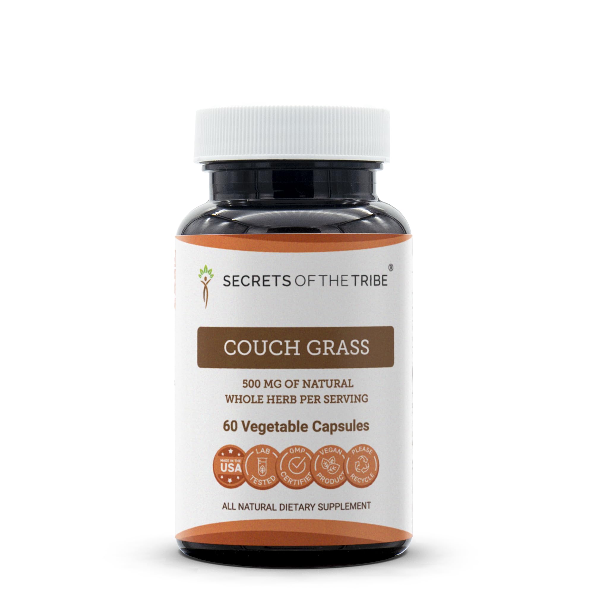 Secrets of the Tribe Cápsulas de Grama-seda (Elymus repens), raiz seca, 500 mg, 60 cápsulas