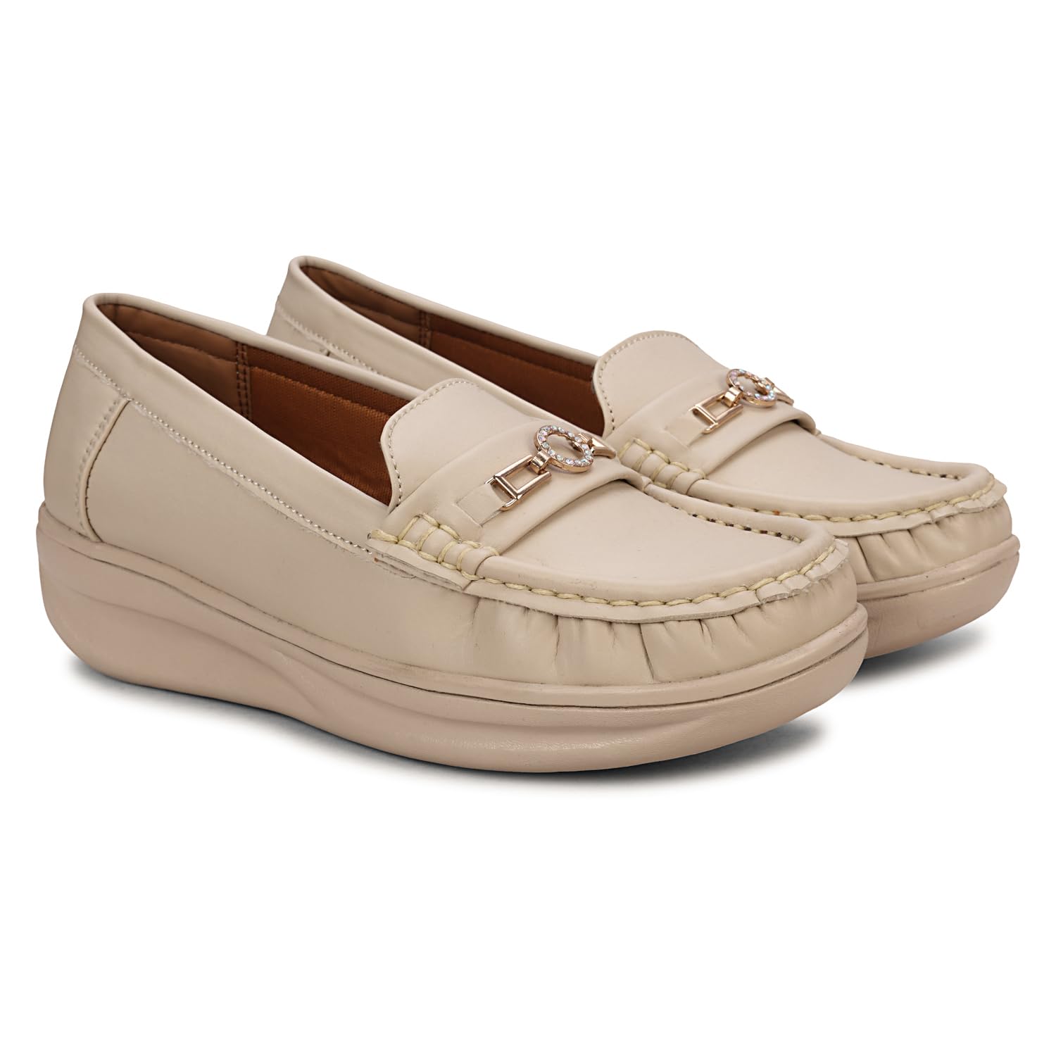 krafter Women and Girls Chunky Casual High Heel Bellies,Loafer and Moccasins Slip-On for Women, Gym & Casual Shoes ledy-picture-10