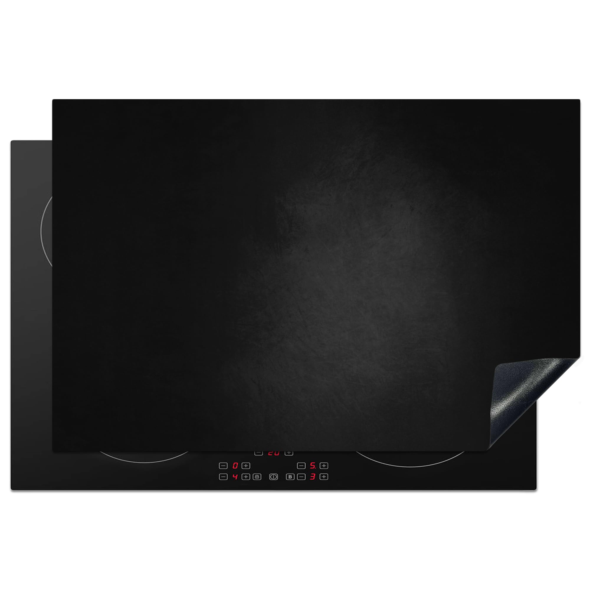 KitchenYeah© Induction Hob Protector Mat 20.1"x30.3" / 77x51 cm Cooker Top Protectors Cover Ceramic Covers Electric Hobs Vinyl Concrete - Black - Grey - Texture - Industrial — image 1