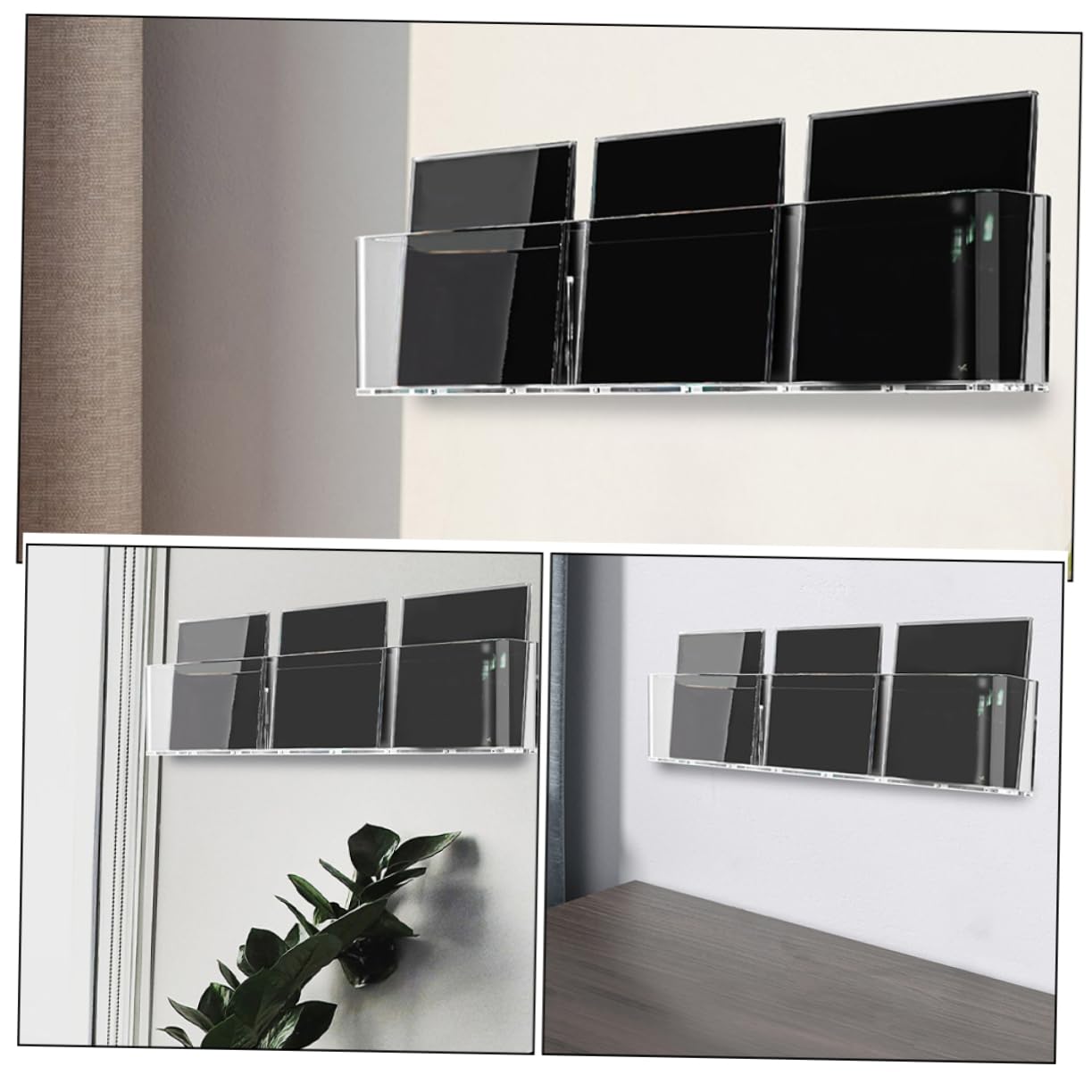 Didiseaon 2 pezzi da Muro per Vinili e CD Ripiani Acrilico per Esposizione e Organizzazione per Dischi e Decorazioni o Ufficio