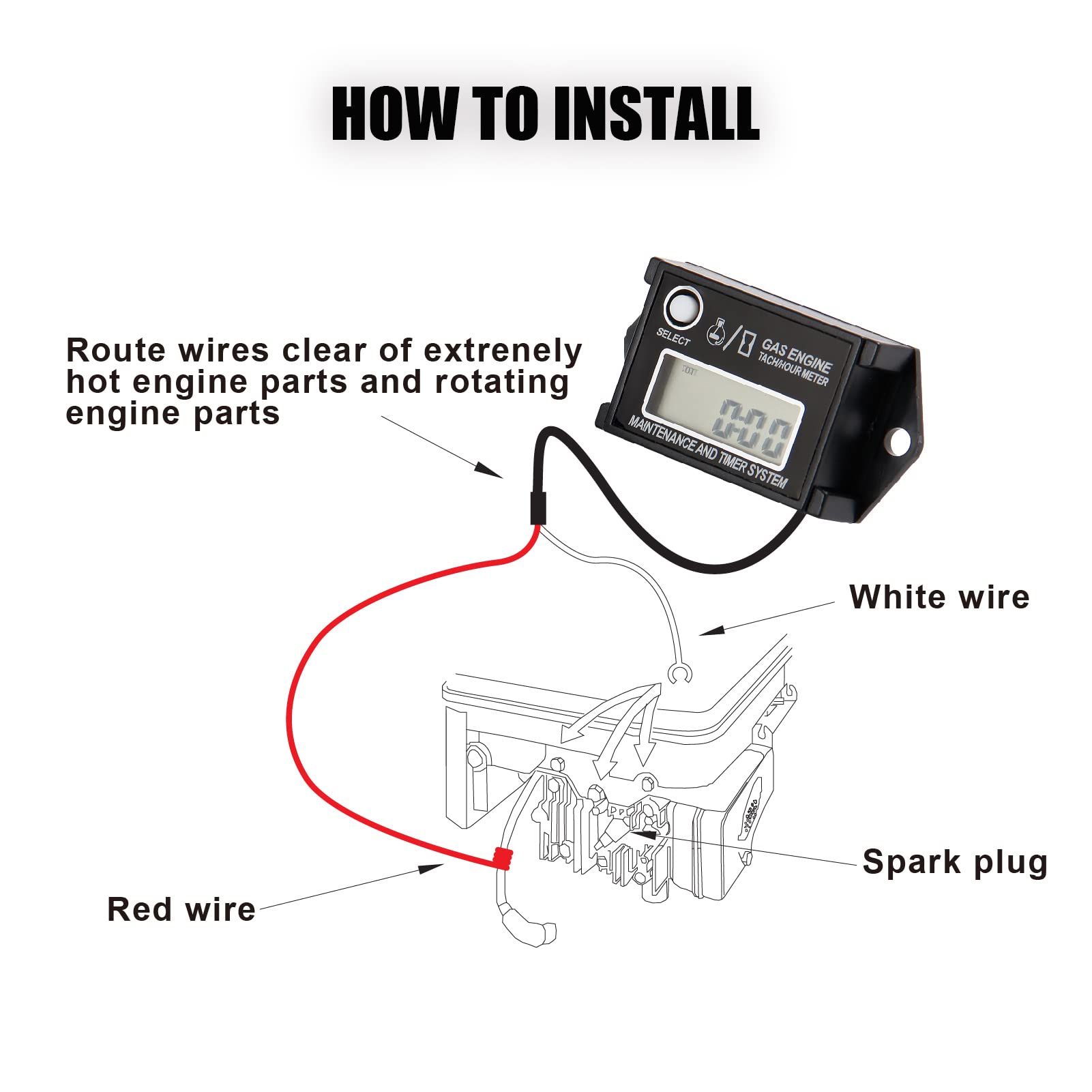 Contagiri Digitale Per Motori Benzina - Timer Manutenzione, Per Tosaerba E ATV - Foto 3