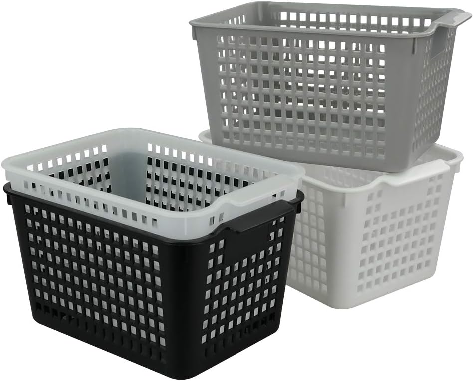 Annkky Kitchen Cupboard Storage Baskets, 4Pack Plastic Basket Amazon