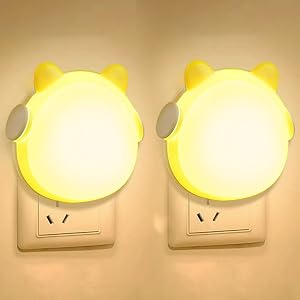 Night Lights Plug into Wall 2-Pack Auto Dusk to Dawn Sensor led lights for bedroom Cute Nightlight girls