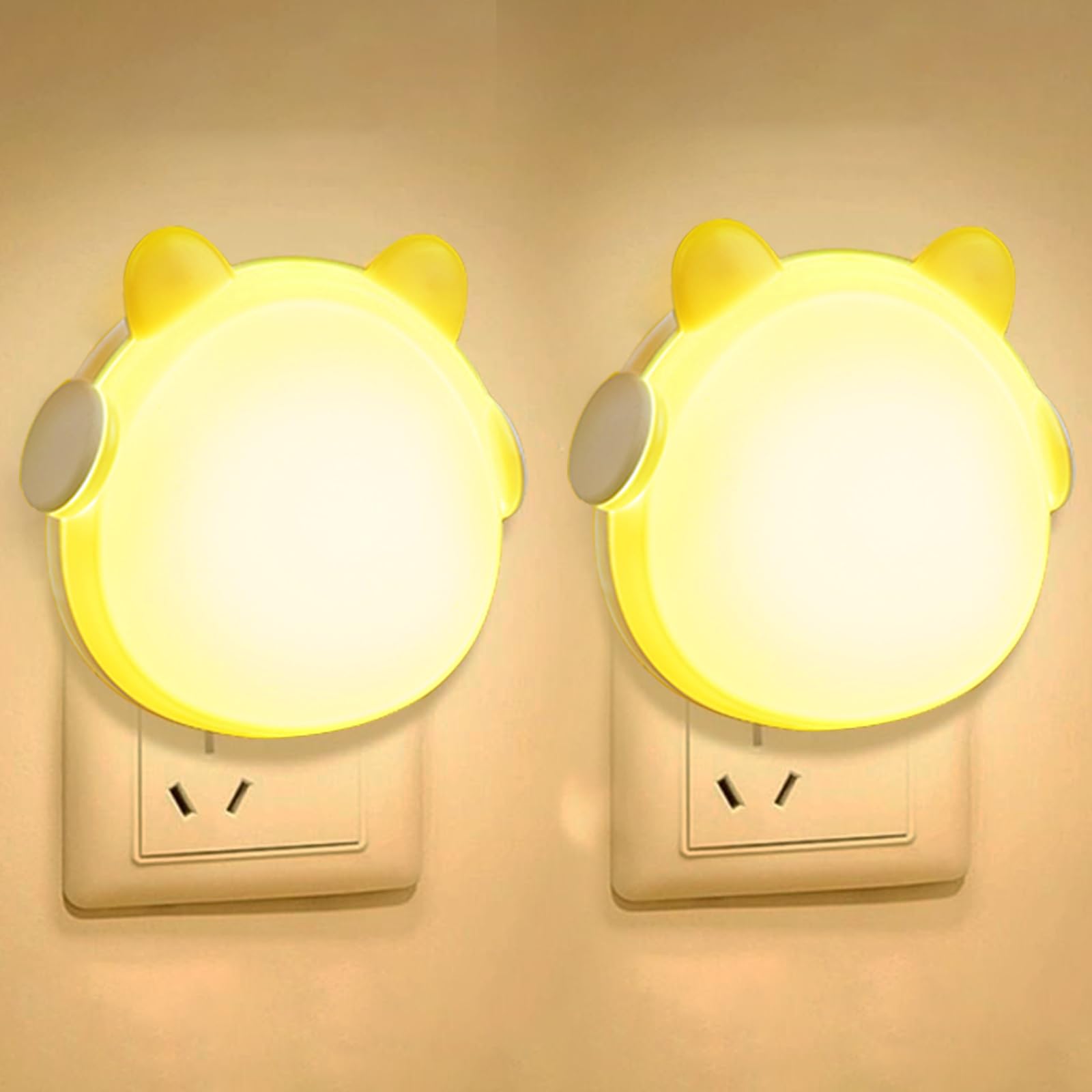 Night Lights Plug into Wall 2-Pack Auto Dusk to Dawn Sensor led lights for bedroom Cute Nightlight girls