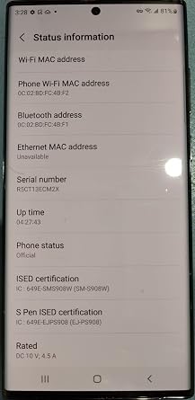 SAMSUNG Galaxy S22 Ultra S908B 5G 12/512GB Android Burgundy