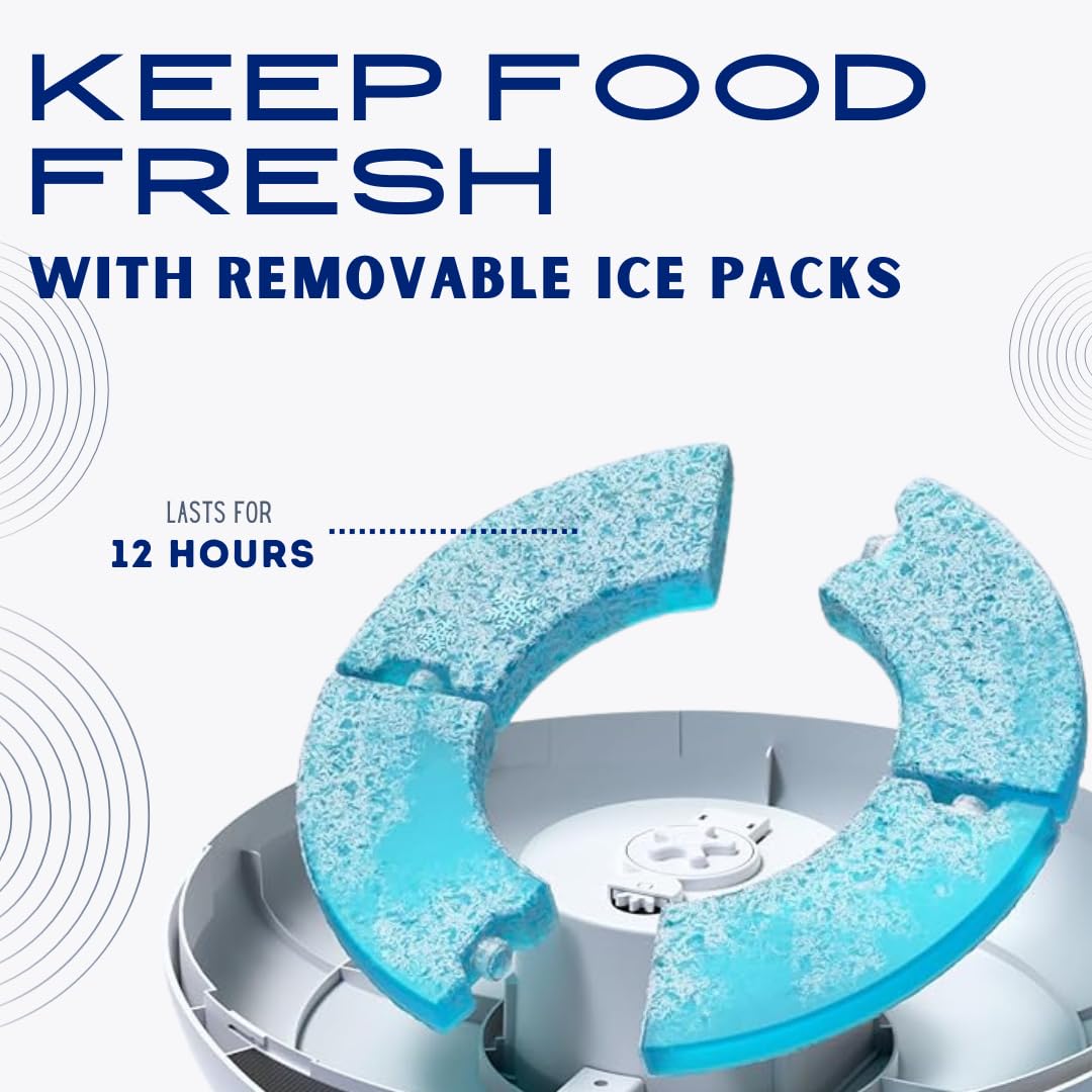 N&M Smart Automatic Pet Feeder for Wet and Dry Food – App Control, Ice Packs for Freshness, Dual-Powered, Programmable Cat & Dog Feeder