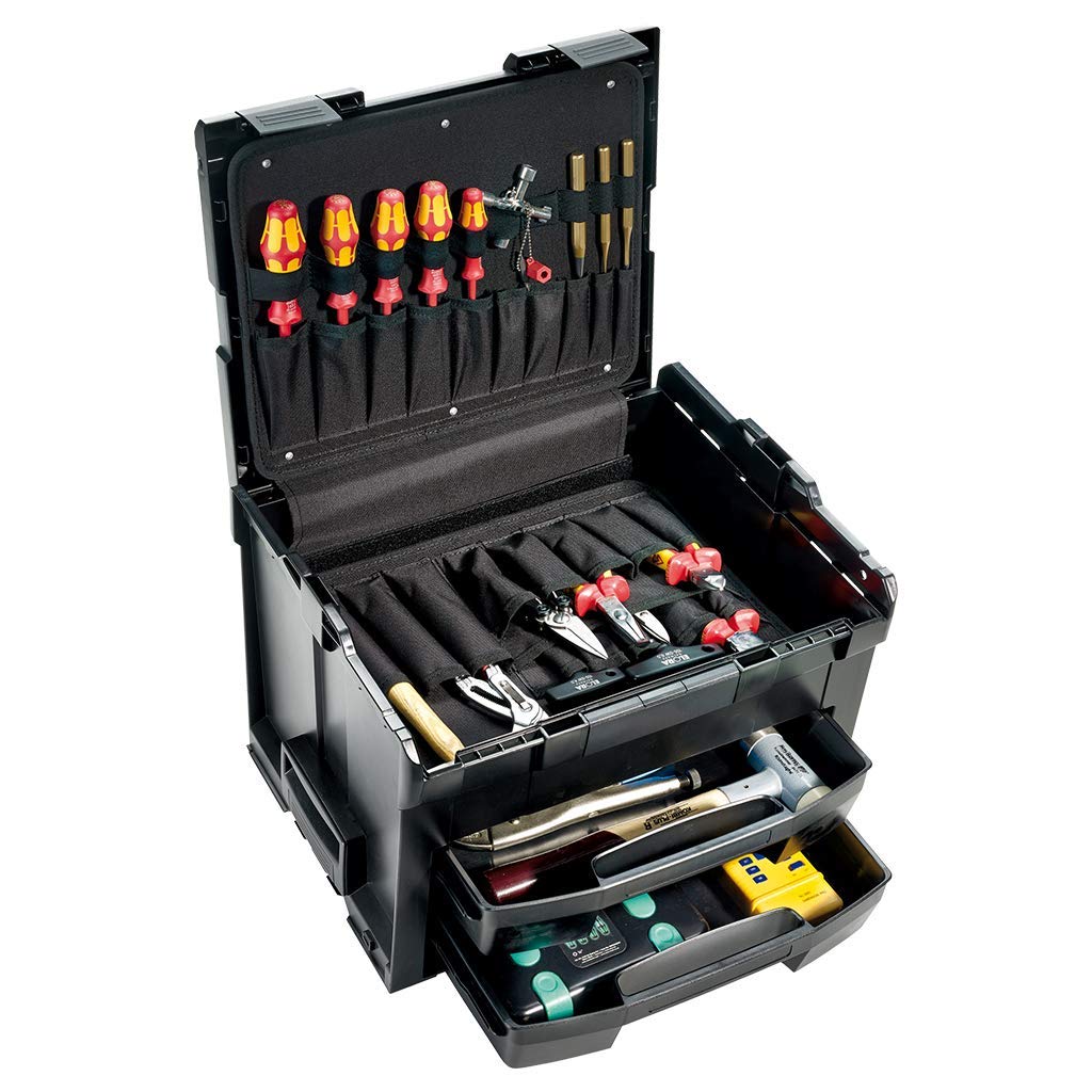 Coffret de rangement outils L-BOXX LSBoxx 306 anthracite | avec iBoxx 72 noire et tiroir LS 72 noir, système de rangement empilabl